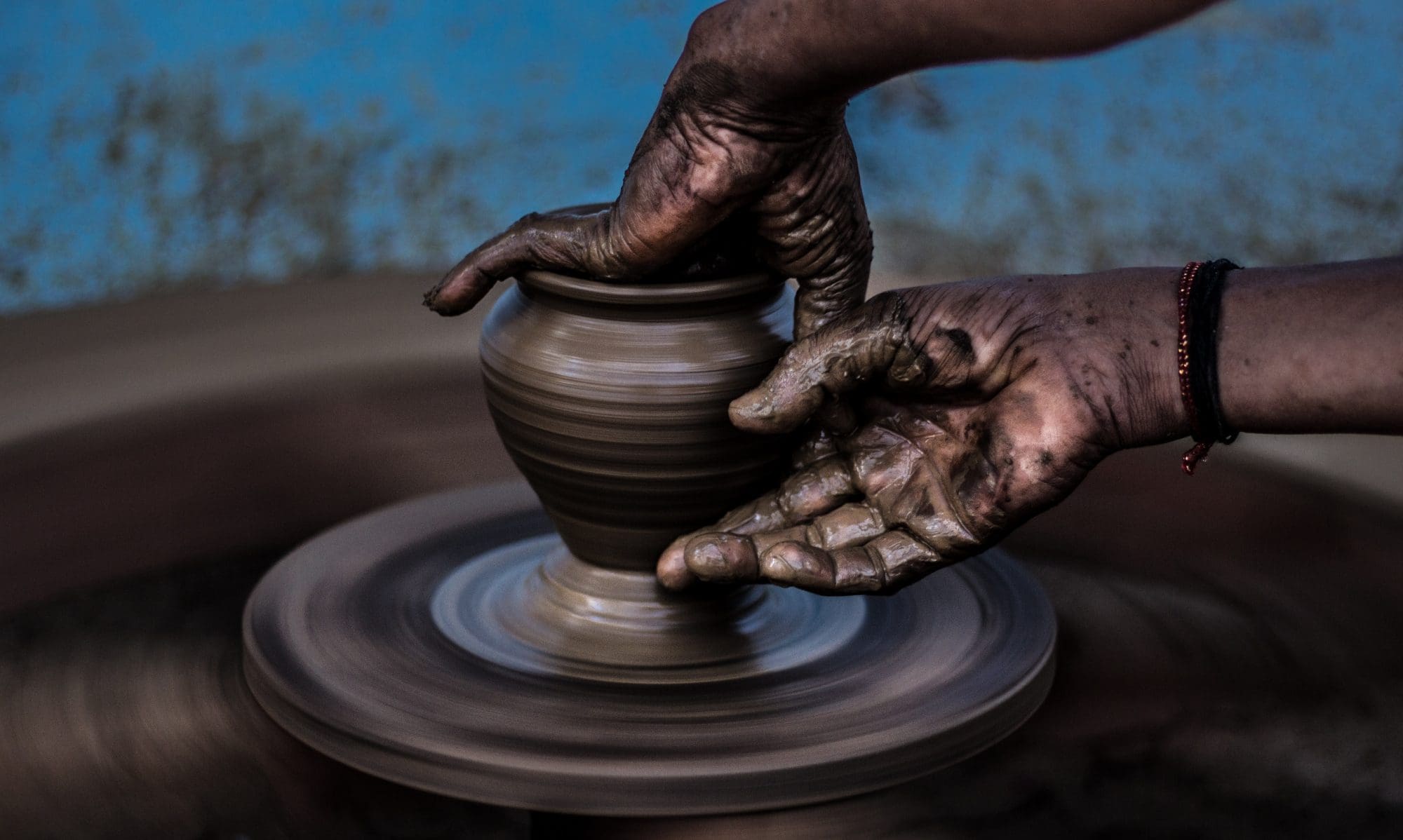 using a pottery wheel