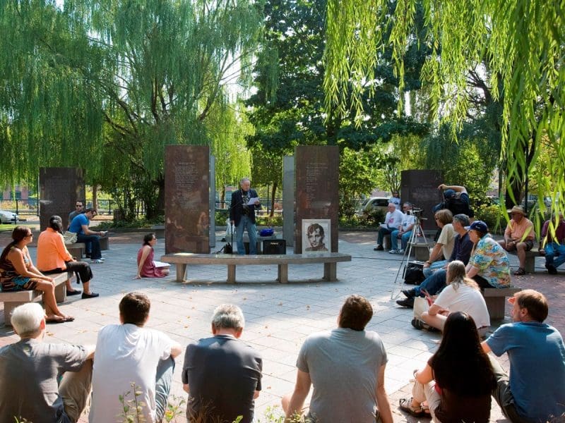 Photo of the commemorative park for Jack Kerouac credit to Jim Higgins